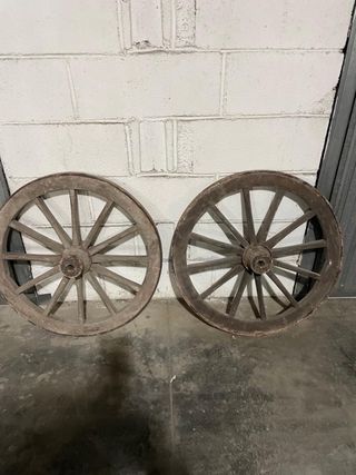 Ruote Carro d'epoca in legno (2 pezzi)