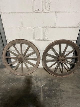 Ruote Carro d'epoca in legno (2 pezzi)