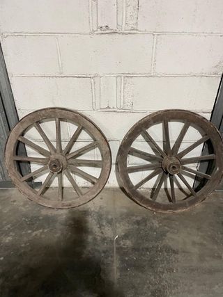 Ruote Carro d'epoca in legno (2 pezzi)