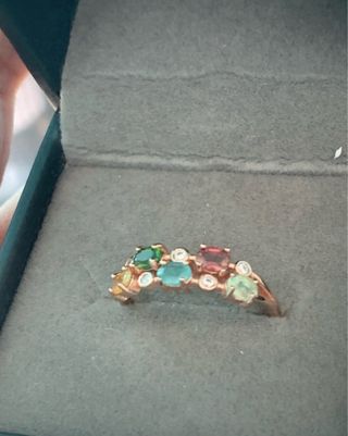 Anillo Plata Turmalinas Multicolor