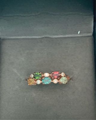 Anillo Plata Turmalinas Multicolor