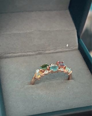 Anillo Plata Turmalinas Multicolor