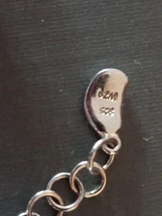 Pulsera Plata 925 Corazón Blanco y Negro