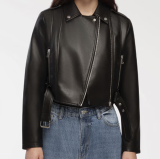 Cazadora polipiel efecto cuero