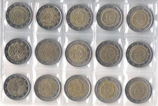 15 Monedas 2€ Conmemorativas Colección