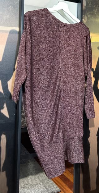 Jersey- vestido Zara punto dorado y rosa