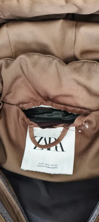 Chaquetón Zara Marrón Capucha