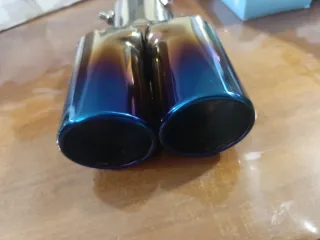 Cola de escape doble cromada 63 mm