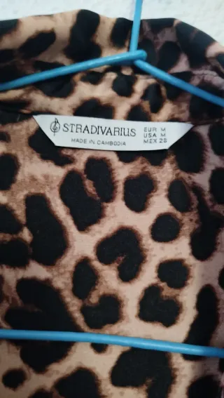 Camisa Mujer Animal Print Beige y Marrón