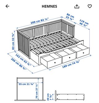 Diván Cama Nido Ikea Hemnes Blanco+ colchones
