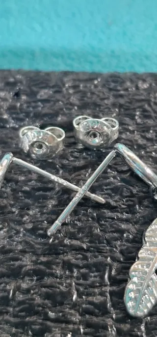 Pendientes de Plata 925, "Pluma de ave" (2 gr)