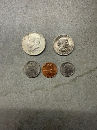 Monedas de EE.UU. (Kennedy, Sacagawea, Nickel, Pen