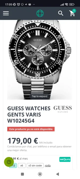 Reloj Guess Caballero Nuevo a estrenar