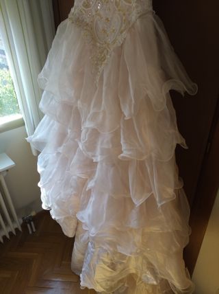 Vestido de Novia Talla 40 Rosa y Blanco