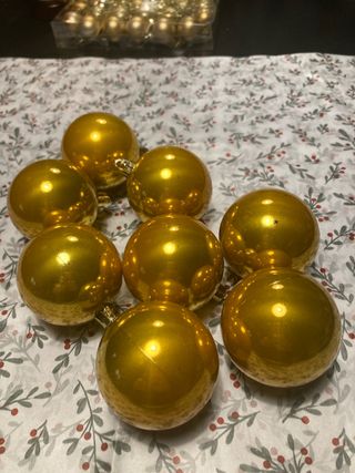 Bolas doradas mostaza cristal