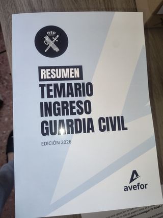 Temario ingreso Guardia Civil + resumen. Avefor