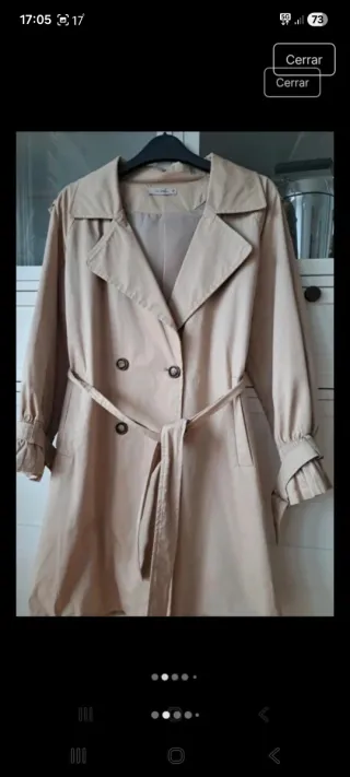 Gabardina beige con cinturón