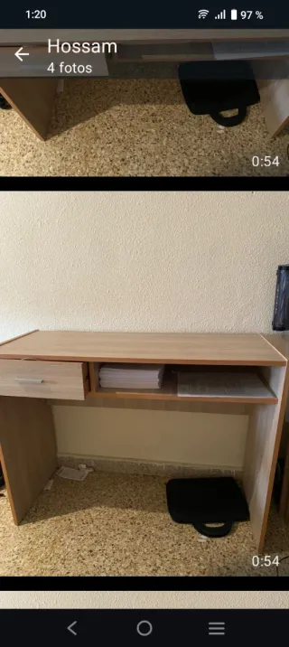 Escritorio madera y  cajón