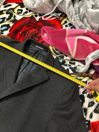 Abrigo largo hombre negro gris