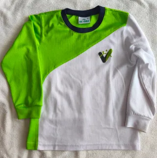 Camiseta Vedruna Manga Larga Verde y Blanca Talla