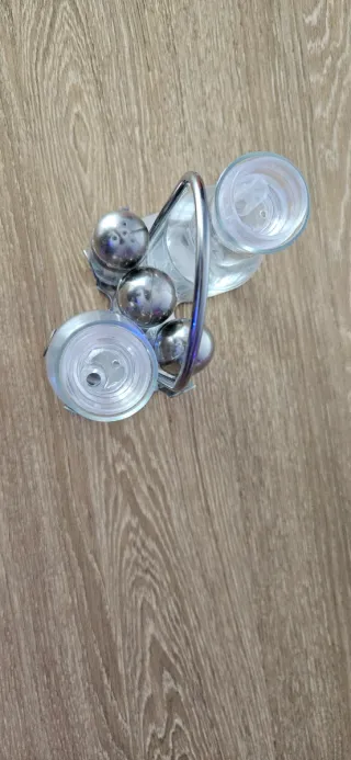 Set Portacondimenti Vetro Acciaio