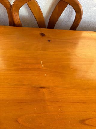 Mesa de comedor extensible de madera con 6 sillas