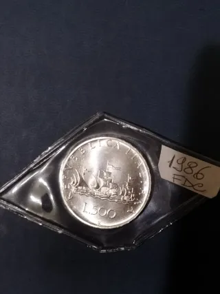 Lire 500 argento Caravelle 1986 fdc