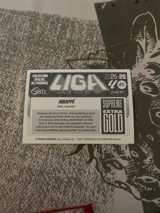 Cromo Mbappé Supreme Extra Gold Panini