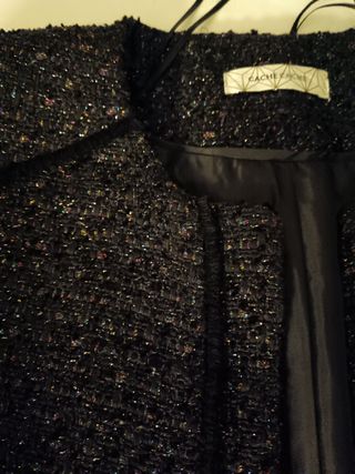 Chaqueta crop fiesta negra y dorada