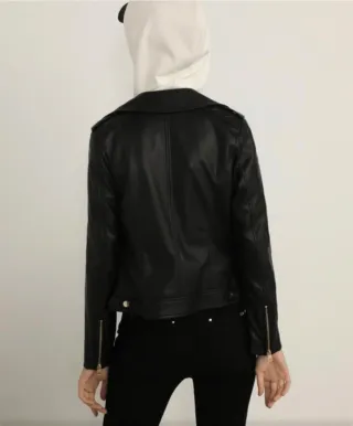 Cazadora Biker Negra Mujer