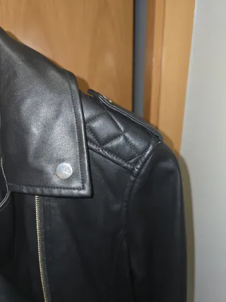 Cazadora Biker Negra Mujer