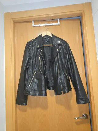 Cazadora Biker Negra Mujer