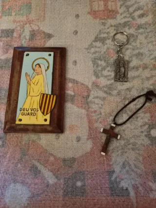 Lote religioso antiguo: Placa Déu Vos Guard