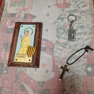 Lote religioso antiguo: Placa Déu Vos Guard