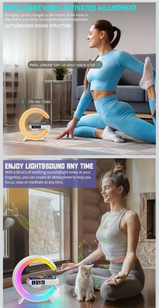 Luz Despertador Sonido Carga Inalámbrica Smart