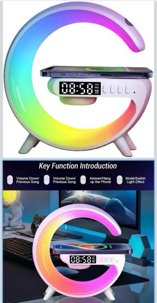 Luz Despertador Sonido Carga Inalámbrica Smart