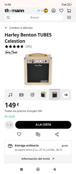 Harley Benton TUBE5 Celestion Amplificador Válvula
