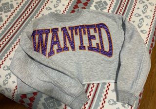 Sudadera Bershka Wanted corta gris