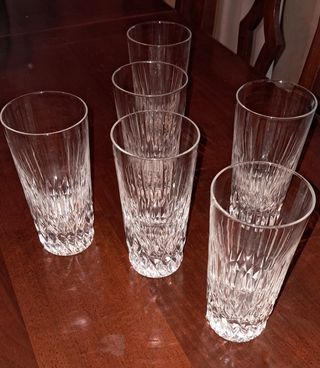 Set 6 bicchieri alti lavorati stile cristallo