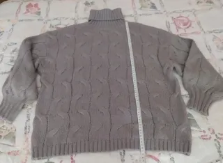 Jersey mujer cuello vuelto gris