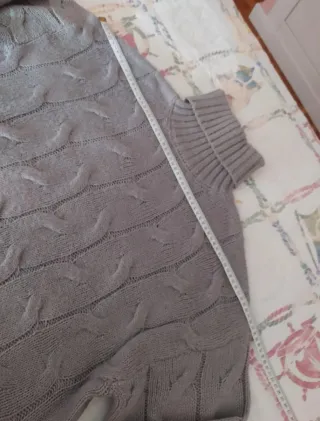 Jersey mujer cuello vuelto gris