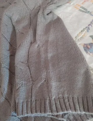 Jersey mujer cuello vuelto gris