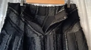 Falda Mini Texturizada Estilo Patchwork Oscuro