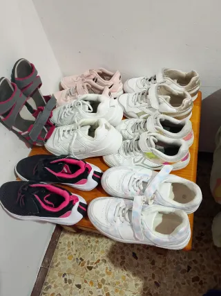 Bambas niña rosas y blancas