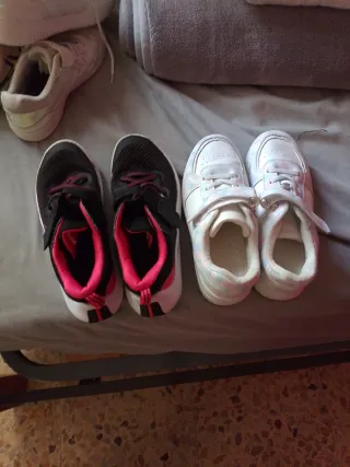 Bambas niña rosas y blancas