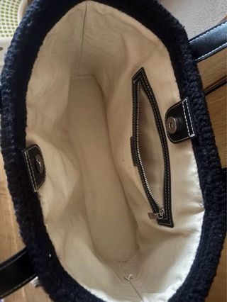 Bolso Zara tejido rayas flecos