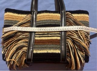 Bolso Zara tejido rayas flecos