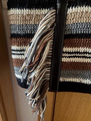 Bolso Zara tejido rayas flecos