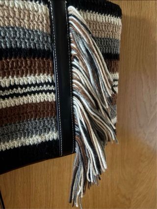 Bolso Zara tejido rayas flecos
