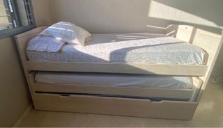 Cama nido madera blanca 3 plazas